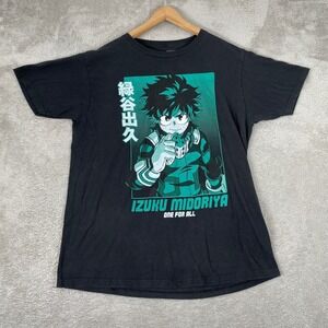 My Hero Academia Shirt Mens Large Black Izuku Midoriya Deku Anime Crunchyroll